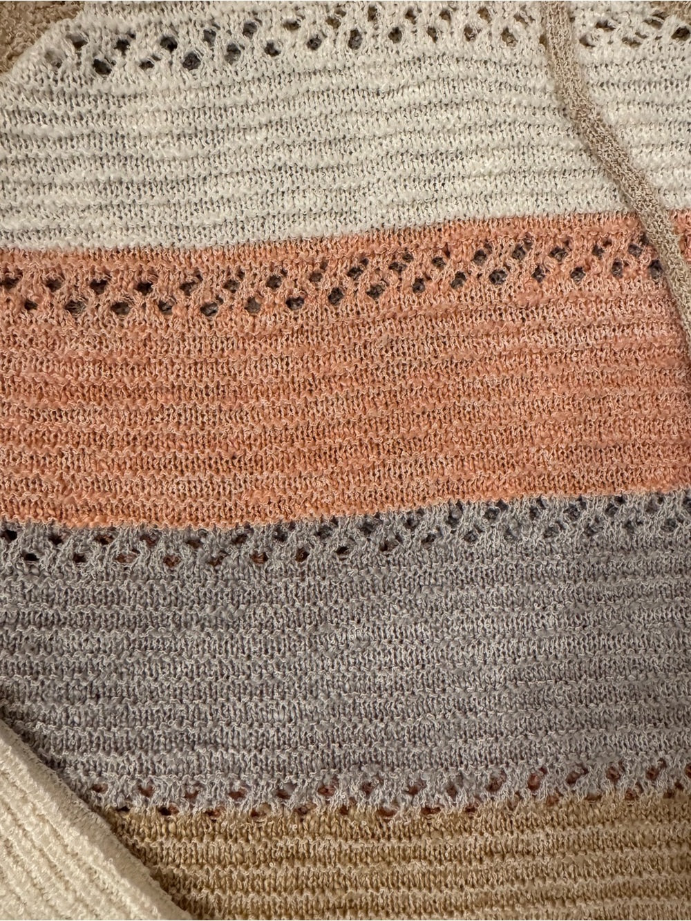 Hem & Thread Multicolor Open-Knit Hoodie - Picture 5 of 6
